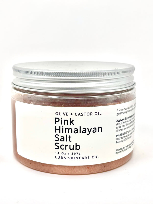 Pink Himalayan Salt + Olive Oil Emulsified Salt Scrub 14 oz