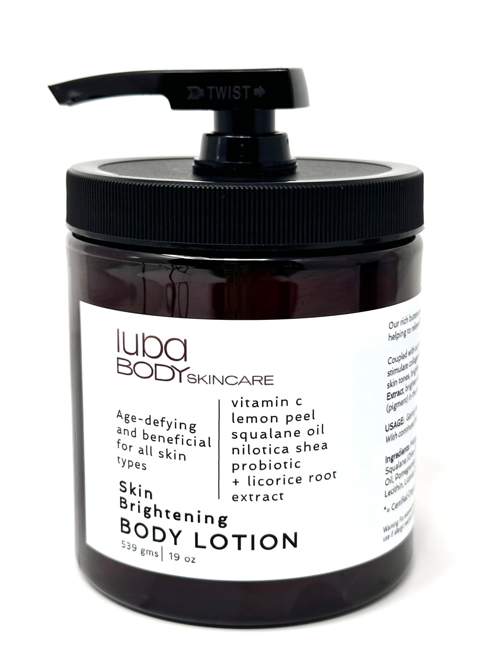 SKIN BRIGHTENING Whipped Body Butter w/Licorice Root + Lemon Peel Bioferment (in Large 19 oz jars)