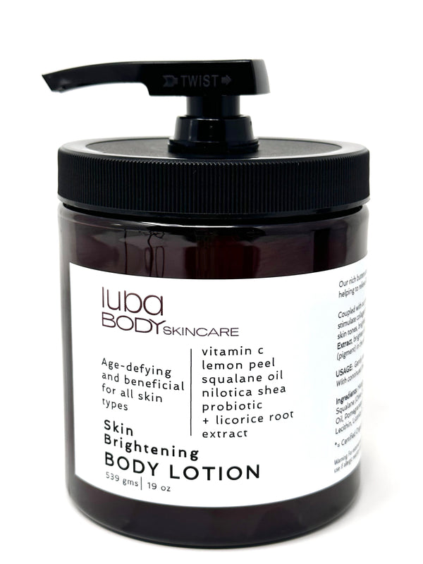 SKIN BRIGHTENING Whipped Body Butter w/Licorice Root + Lemon Peel Bioferment (in Large 19 oz jars)